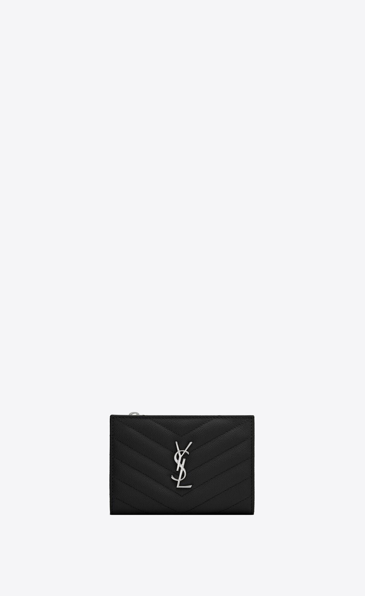 MONOGRAMキルティンググレインエンボスレザージッパー二つ折り財布
