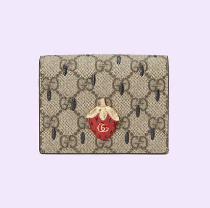 新作【GUCCI】ダブルG ストロベリー カードケース ウォレット