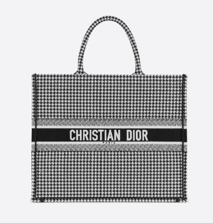 DIOR 直営店 名入れOK! BOOK TOTE ミディアム トート 千鳥格子