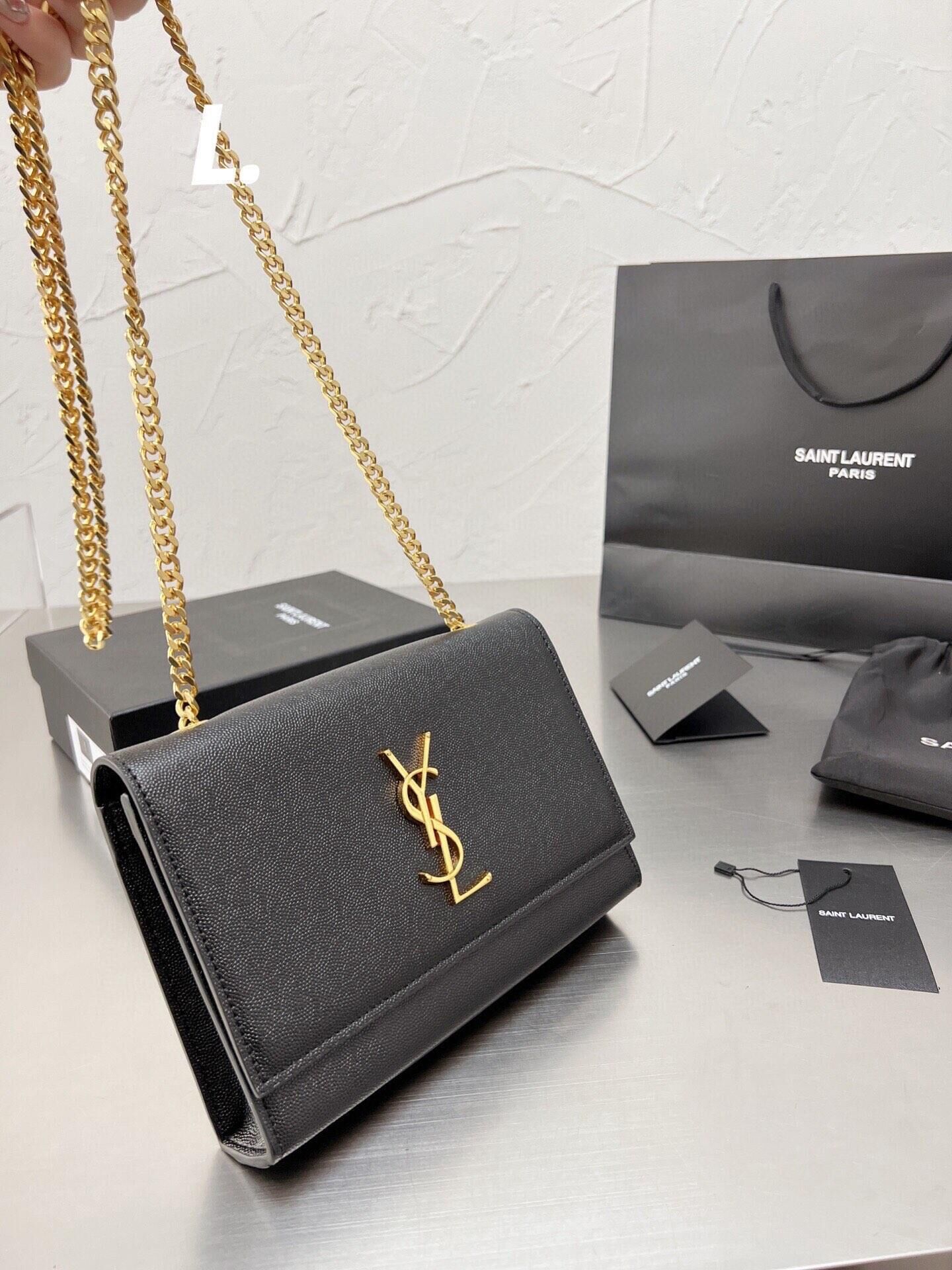 Saint Laurent◎Kate チェーンウォレット 695111BOW0J1000