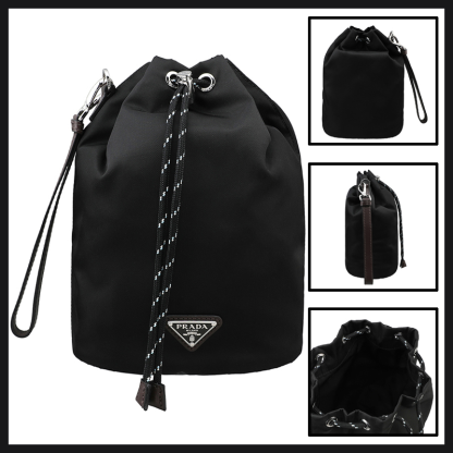 ★送料関税込★PRADA スピードロック Re-Nylon xレザー ポーチ