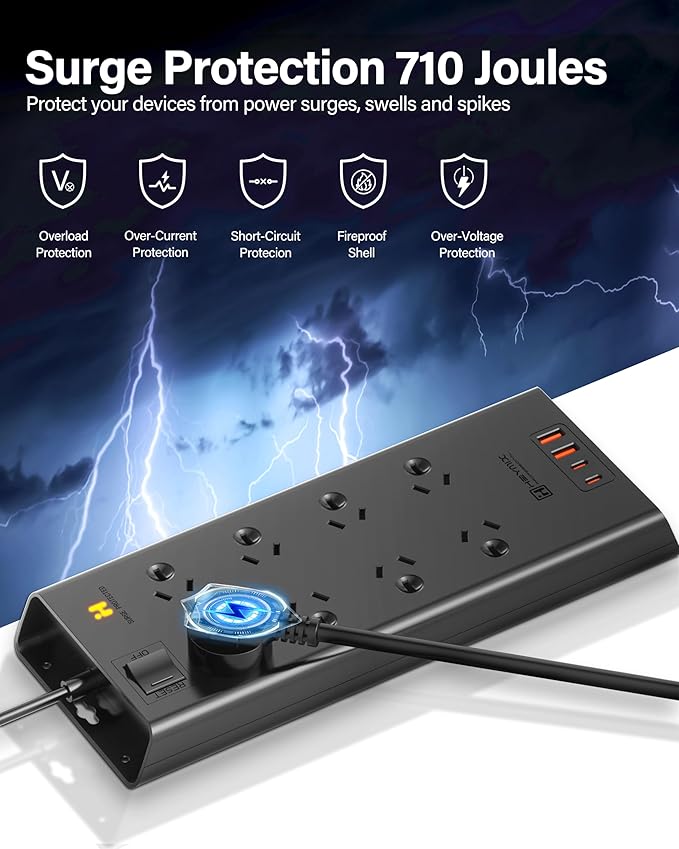 HEYMIX 65W USB PD Fast Charging Power Strip, 8 AC Outlets, Australian Standard Extension Board / Power Board / Extension Cord-auboard