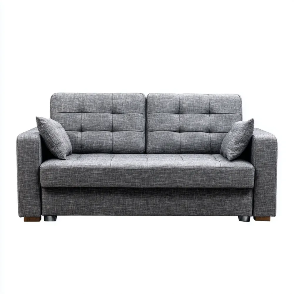 2人掛け布製ソファ 150x85x80 cm - グレー - モダンデザイン