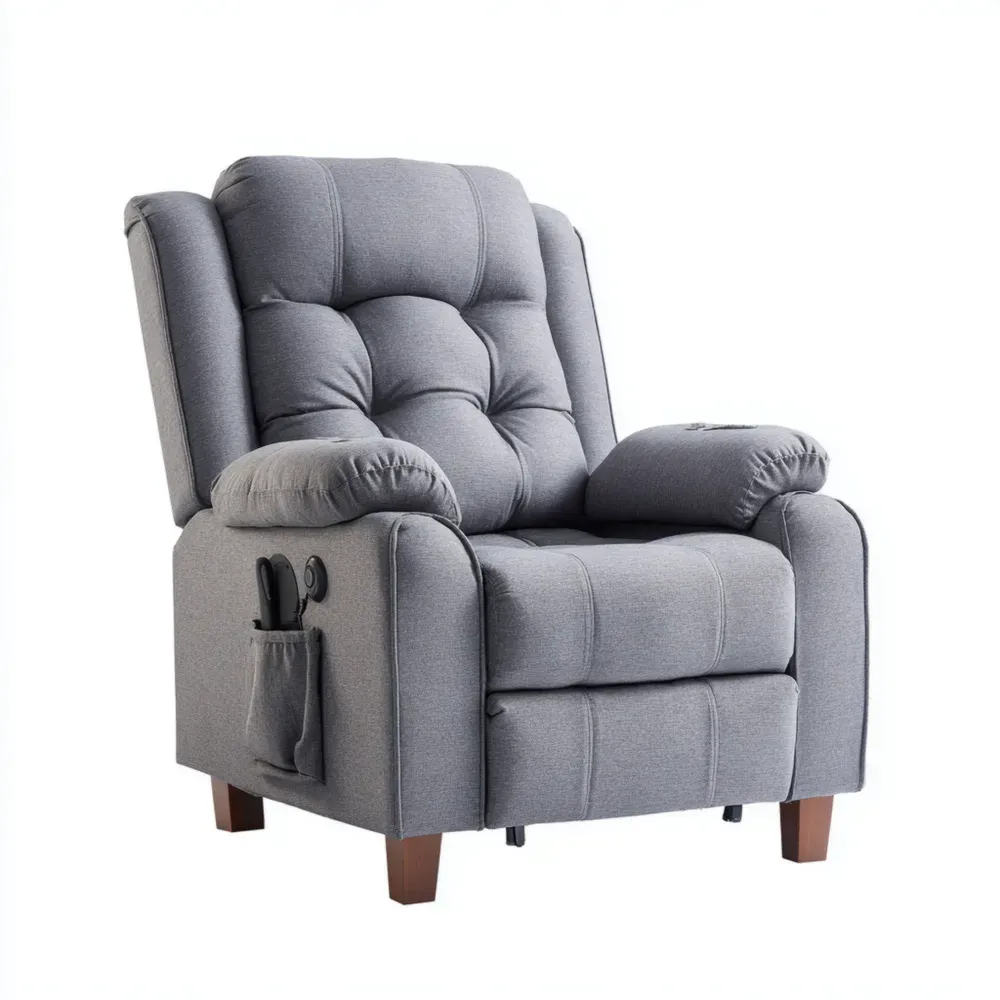 リクライニングチェア 布製 78x85x102 cm – グレー – モダンデザイン