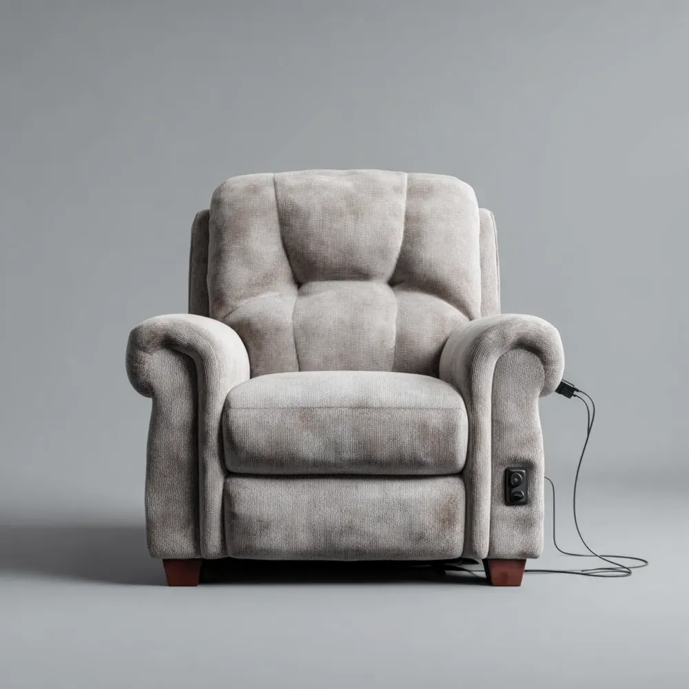 リクライニングチェア 電動式 ファブリック 96x90x104cm - グレー