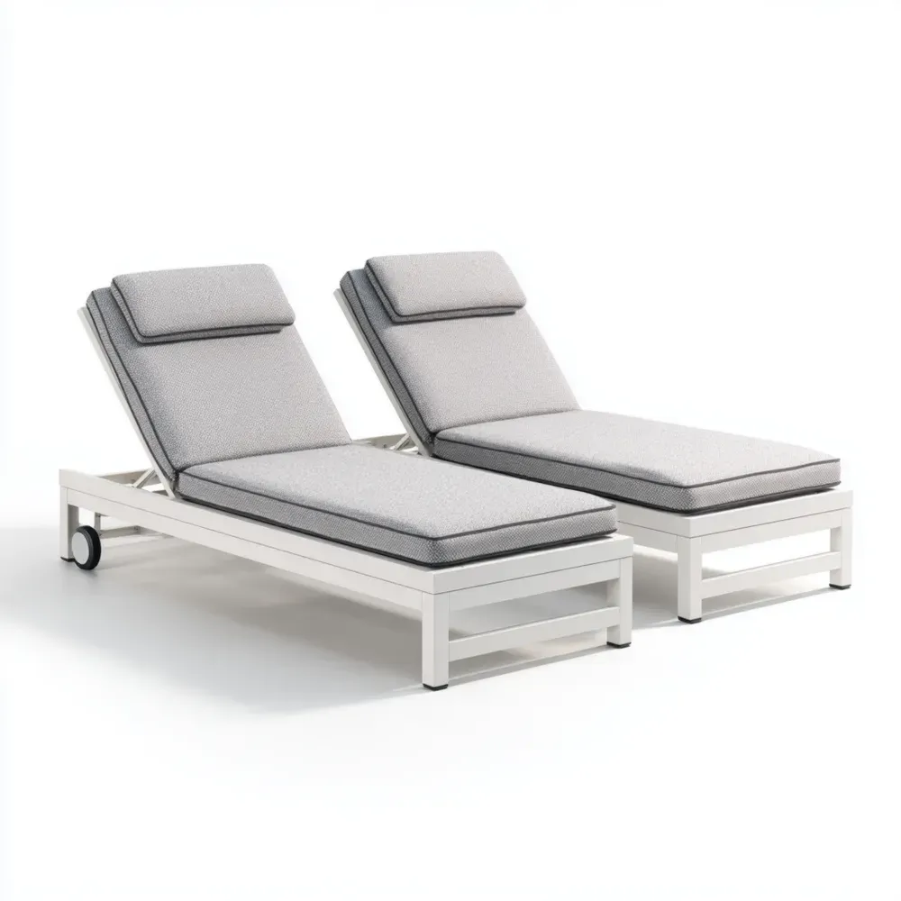 ガーデンリクライニングチェア アルミニウム 190x60x35 cm – グレー – モダンデザイン