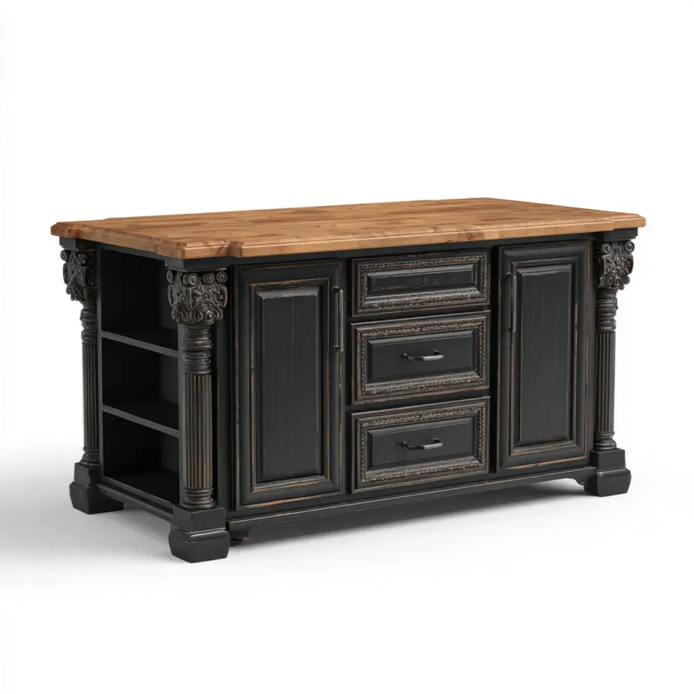 キッチンアイランド 木製 150x90x92 cm – アンティークデザイン