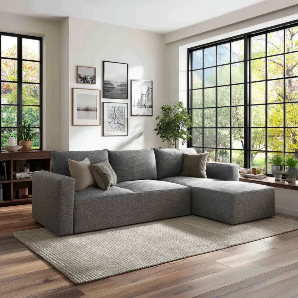 モジュラーソファセット 布張り 280x150x80 cm – グレー – 現代デザイン