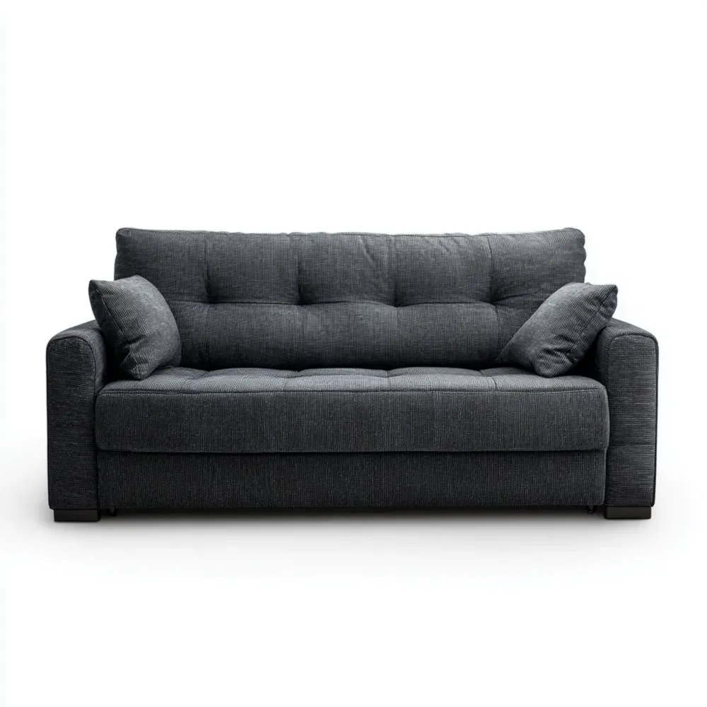 3人掛けソファ 布製 180x85x90 cm – ダークグレー – モダンデザイン