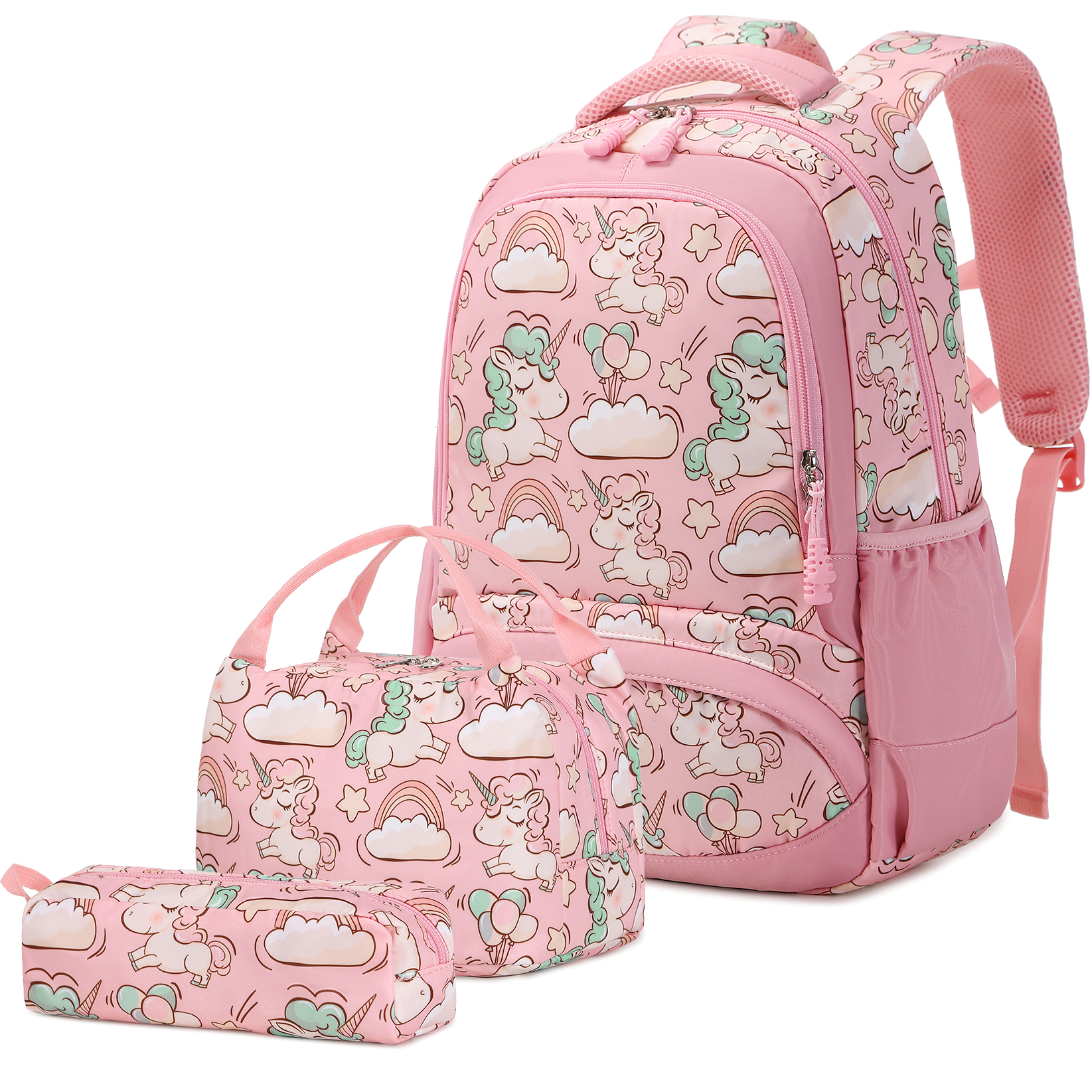 Girls Unicorn Backpack Set U-01-Pink