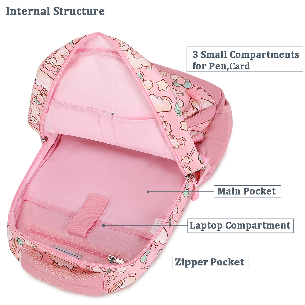 Girls Unicorn Backpack Set U-01-Pink