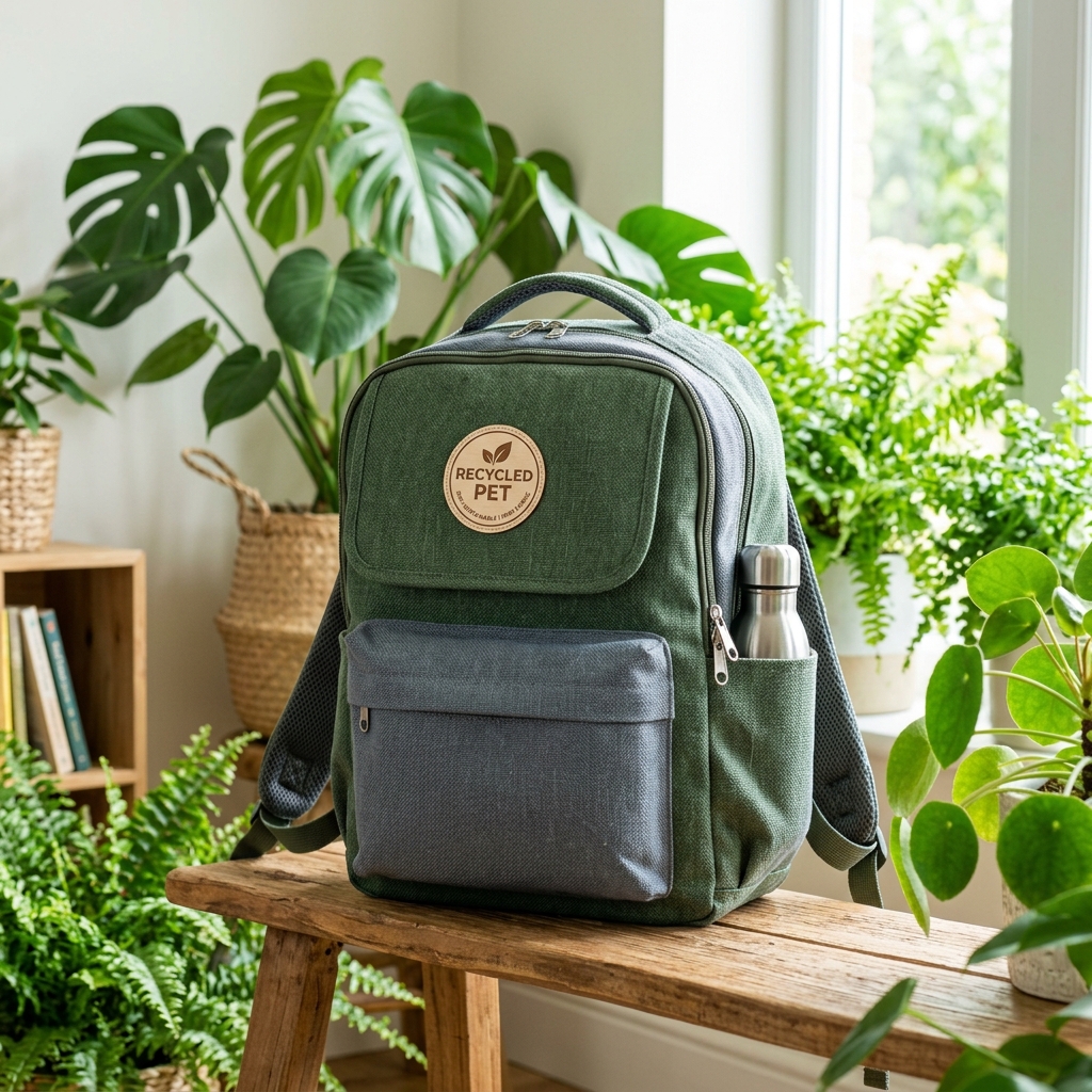 Sustainable RPET recycled fabric schoolbag supplier