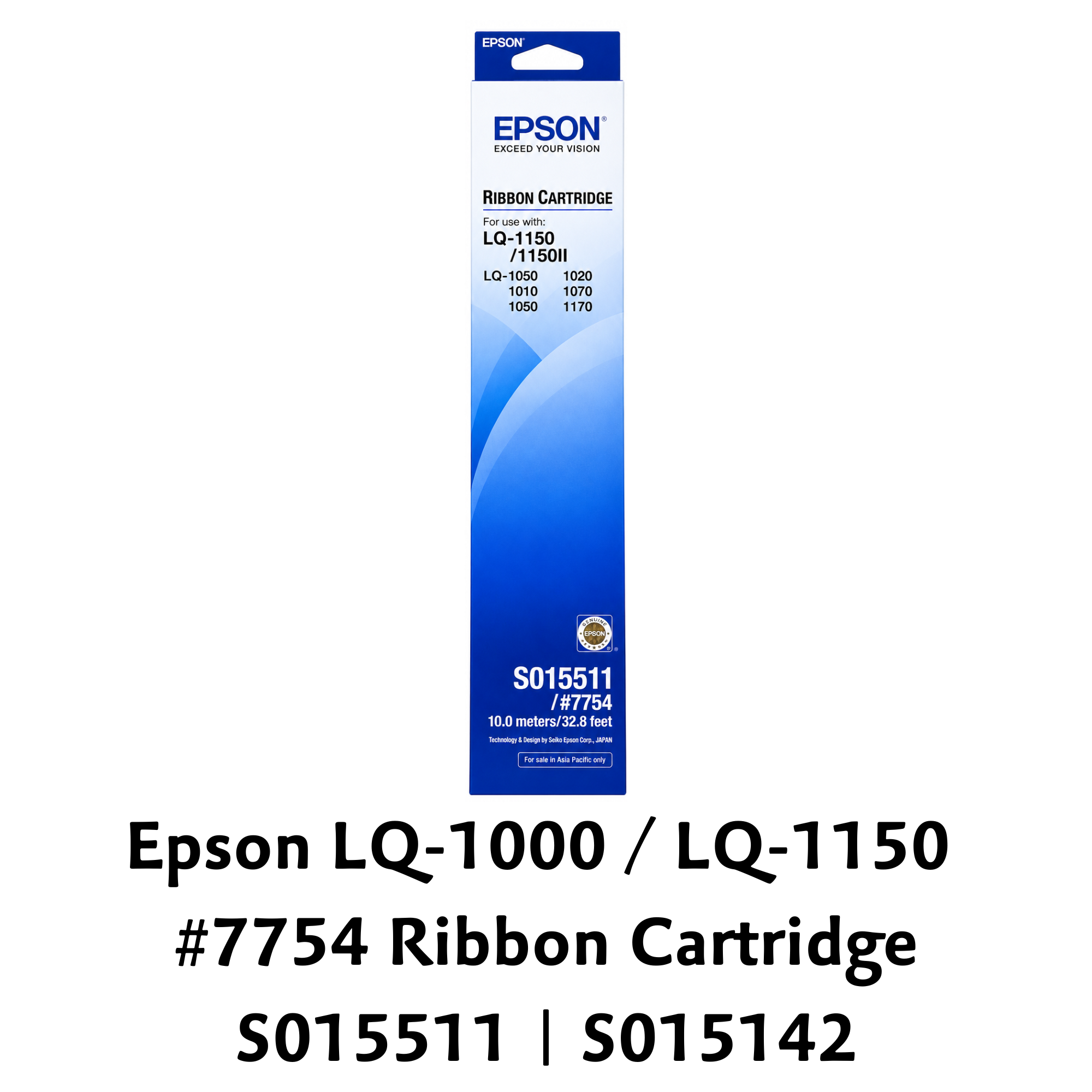 [ORIGINAL] Epson LQ-1000 / LQ-1150 #7754 Fabric Ribbon Cartridge (S015511 / S015142)
