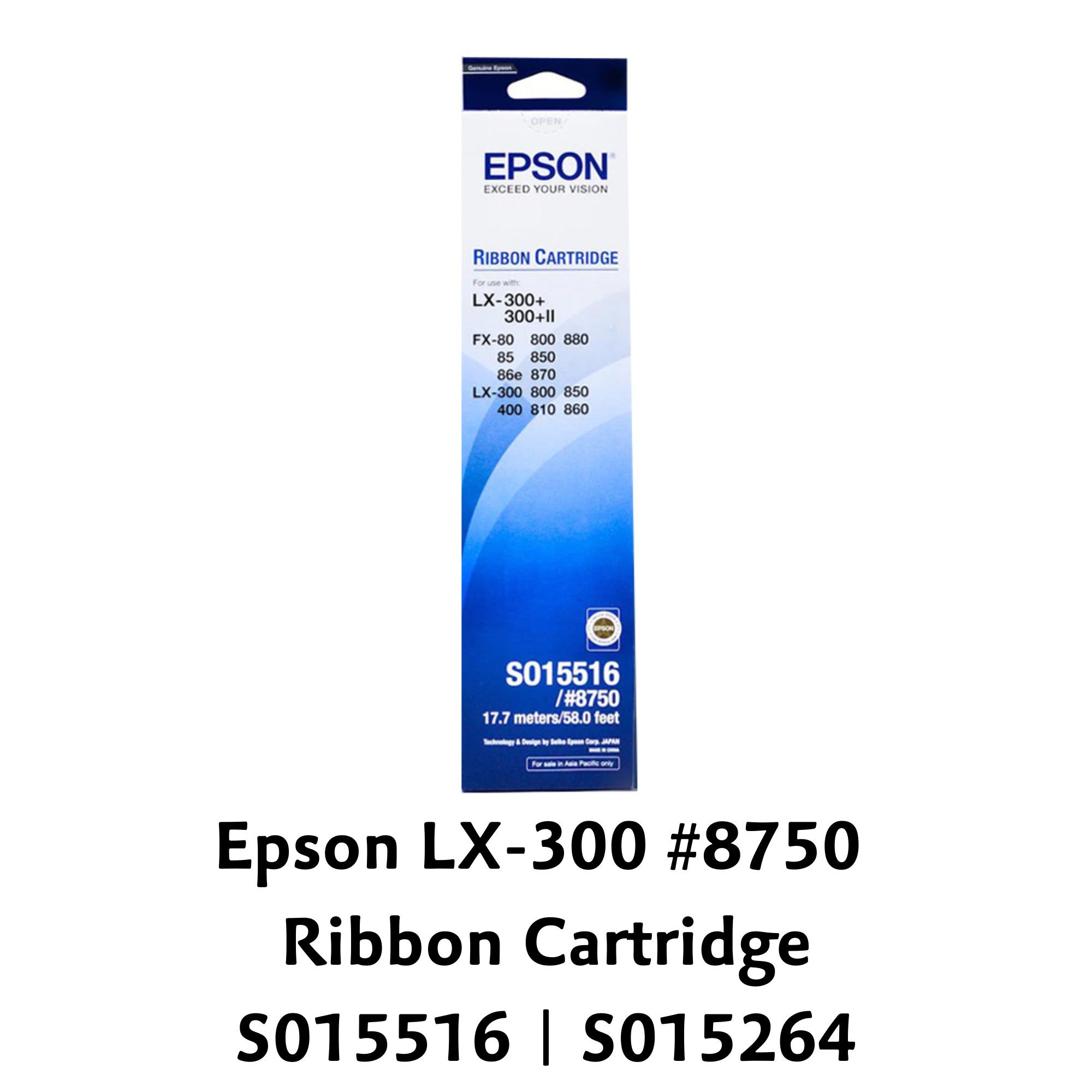 [ORIGINAL] Epson LX-300 #8750 Fabric Ribbon Cartridge (S015516 / S015264)