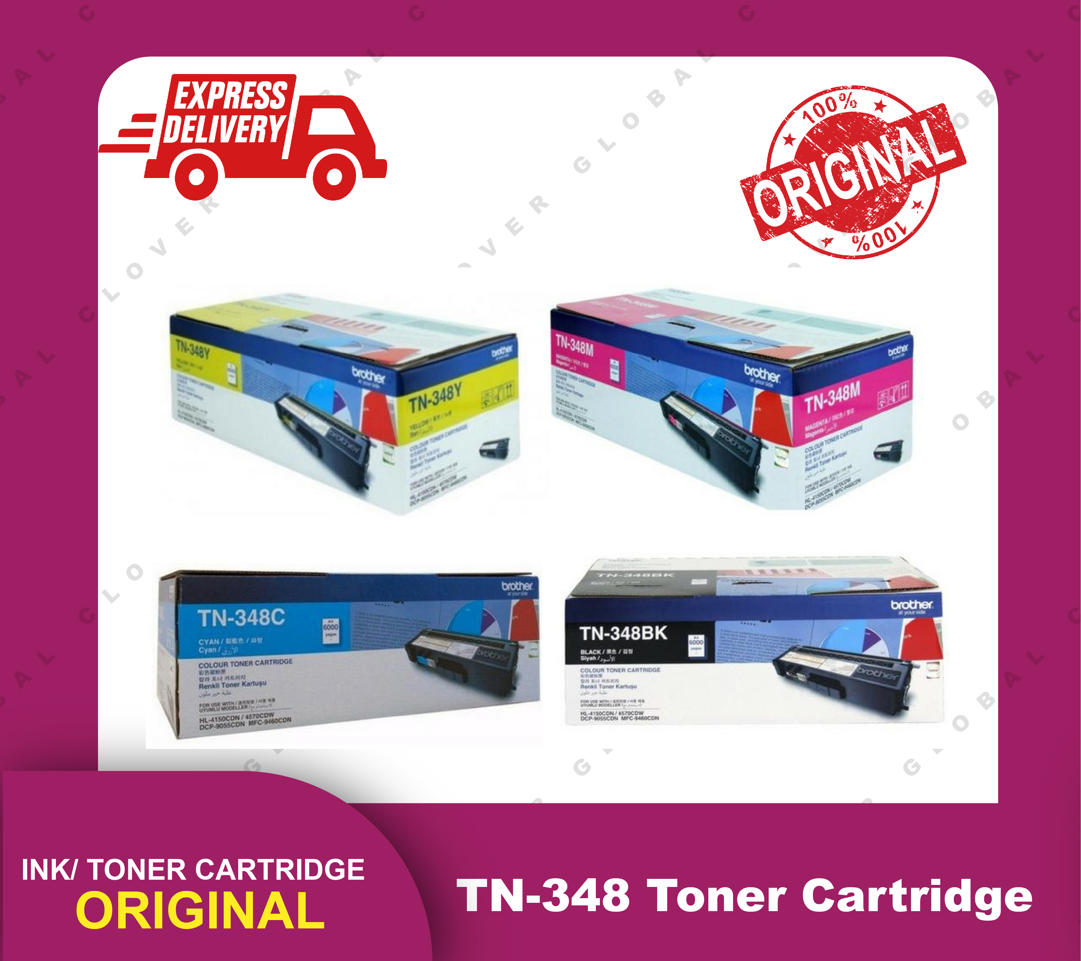 [ORIGINAL] Brother Toner Cartridge TN-348 Black Cyan Magenta Yellow