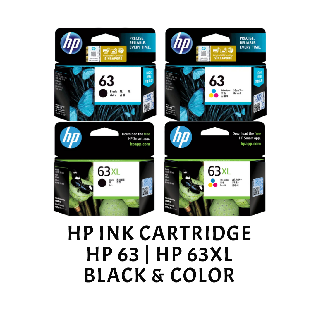 [Original] HP 63/63XL Black & Tri-color Ink Cartridge F6U61AA F6U62AA F6U63AA F6U64AA