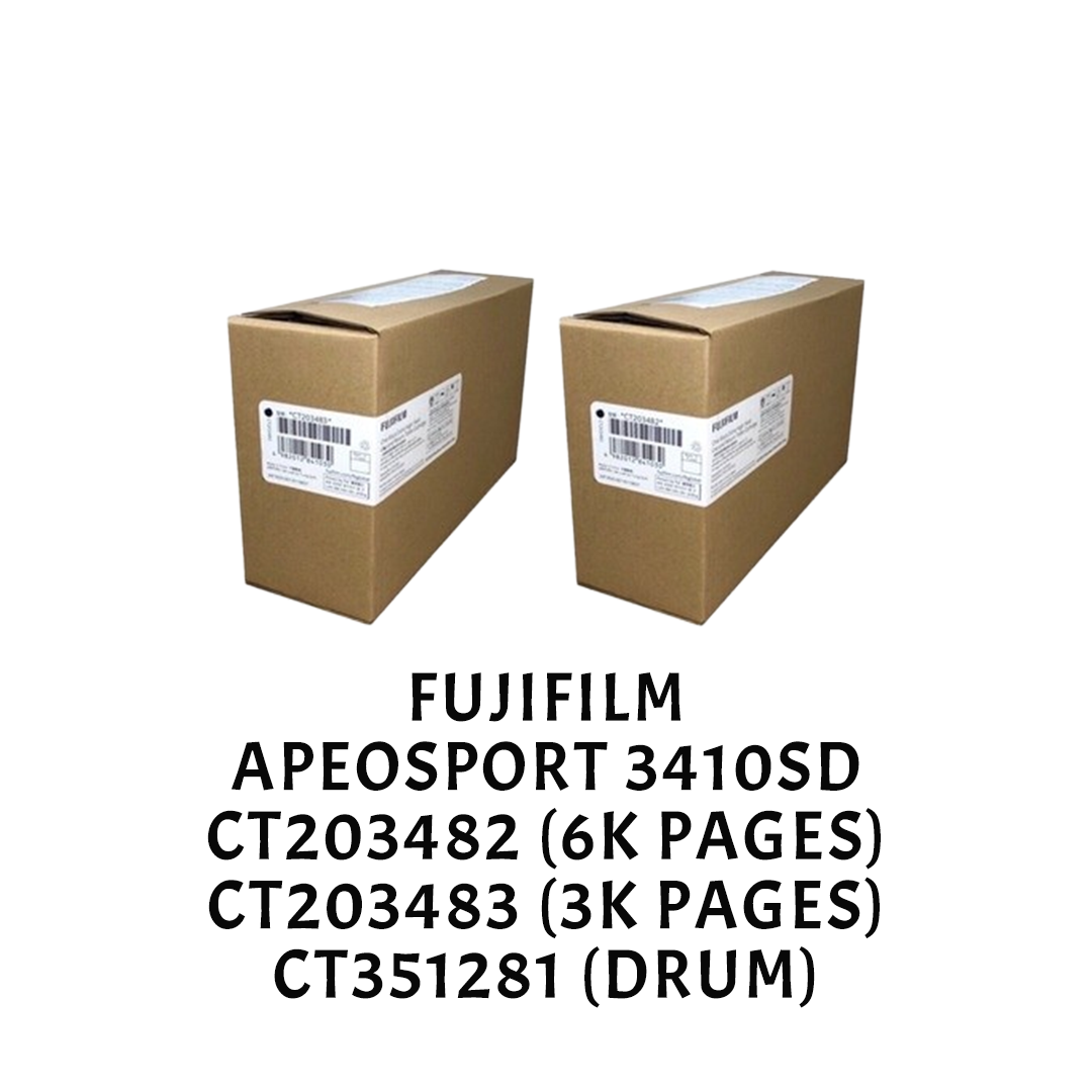 [ORIGINAL] Fujifilm Fuji Xerox ApeosPort 3410sd/ApeosPort Print 3410sd Toner Cartridge CT203482 / CT203483 & Imaging Drum CT351281