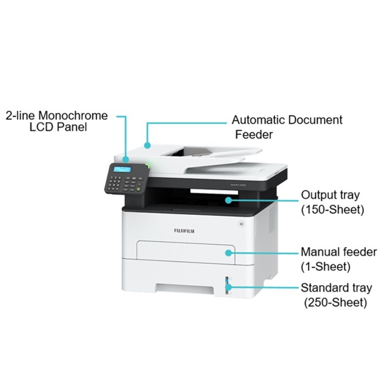 Fujifilm ApeosPort 3410SD 3410 Wireless All In One Monochrome Laser Printer