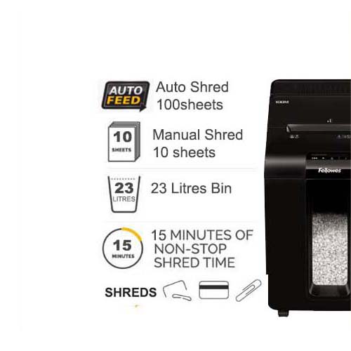 Fellowes AutoMax™ 100M Mini-Cut Shredder