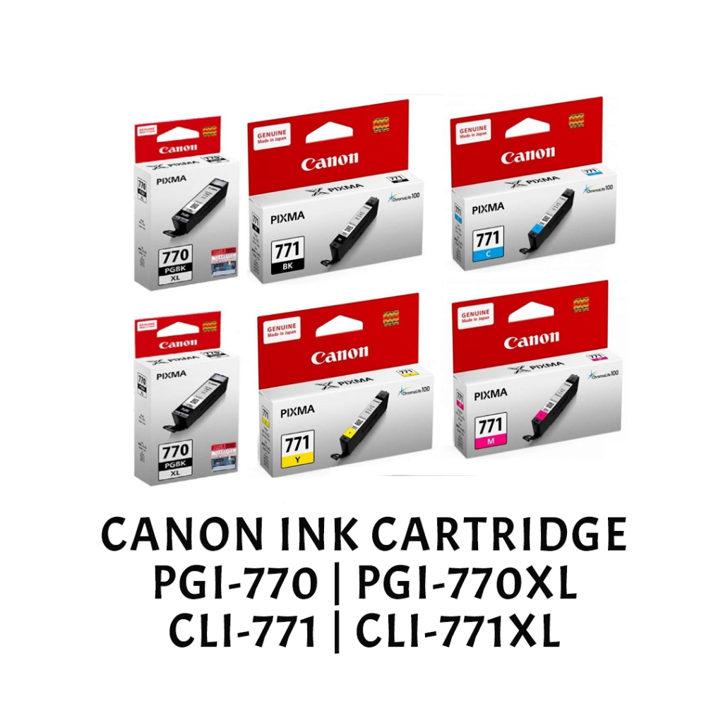[ORIGINAL] Canon Ink PGI-770 PGI770 PGI 770 CLI-771 CLI771 CLI 771 PGI-770XL CLI-771XL Black Cyan Magenta Yellow