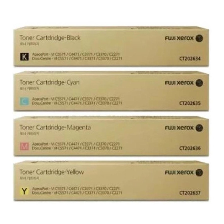 [Original] Fuji Xerox Fujifilm Black Cyan Magenta Yellow Toner CT202634 CT202635 CT202636 CT202637 for ApeosPort-VI DocuCentre-VI C2271 C3370 C3371 C4471 C5571 C6671 C7771 ApeosPort-VII DocuCentre-VII C2273 C3372 C3373 C4473 C5573 C6673 C7773