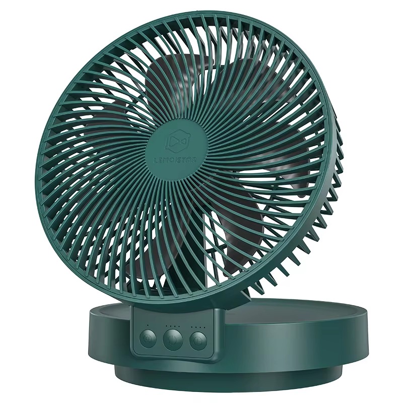 LEMOISTAR LIMO-FF1 RECHARGEABLE FOLDING DESK FAN WALL MOUNT 4 GEARS ULTRA-QUIET 8 INCH AUTO OSCILLATING TIMING