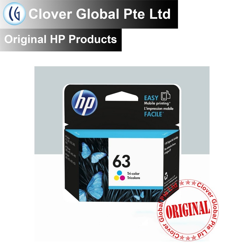 [Original] HP 63/63XL Black & Tri-color Ink Cartridge F6U61AA F6U62AA F6U63AA F6U64AA