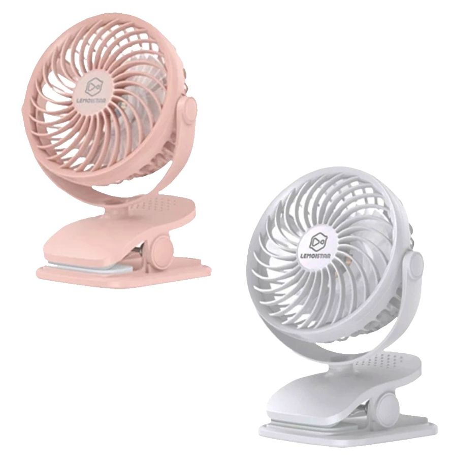 LEMOISTAR Grip 5 Blade 4000 10000mah Electric Auto Rotation Cooling Oem Table Outdoor Mini Fan Usb Rechargeable Baby Stroller Clip on Fan