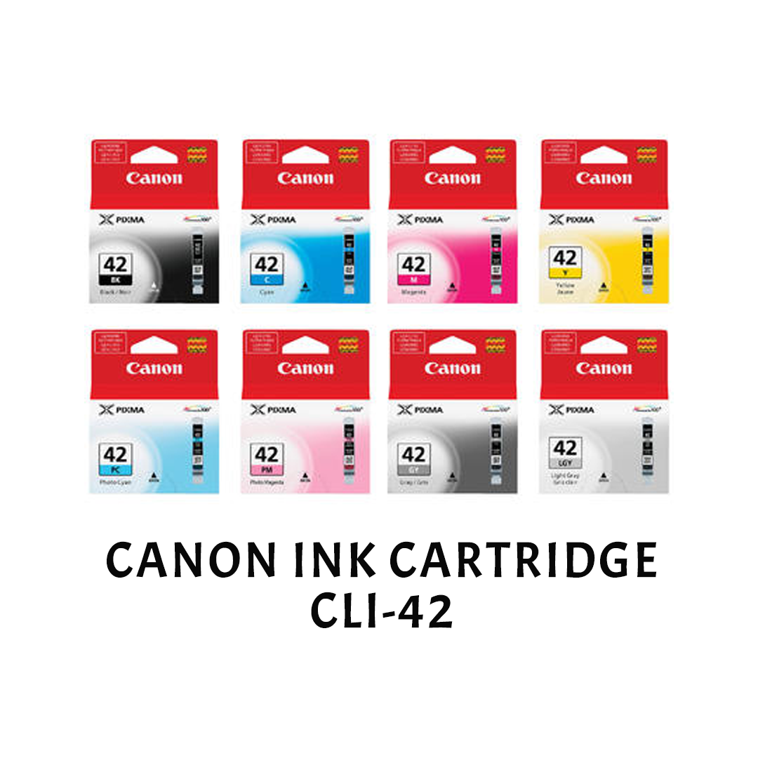[ORIGINAL] Canon CLI-42 Black Cyan Magenta Yellow Grey Light Grey Photo Magenta Photo Cyan Ink Cartridge