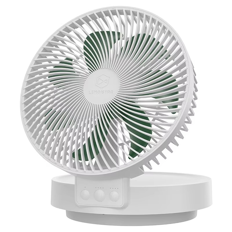 LEMOISTAR LIMO-FF1 RECHARGEABLE FOLDING DESK FAN WALL MOUNT 4 GEARS ULTRA-QUIET 8 INCH AUTO OSCILLATING TIMING
