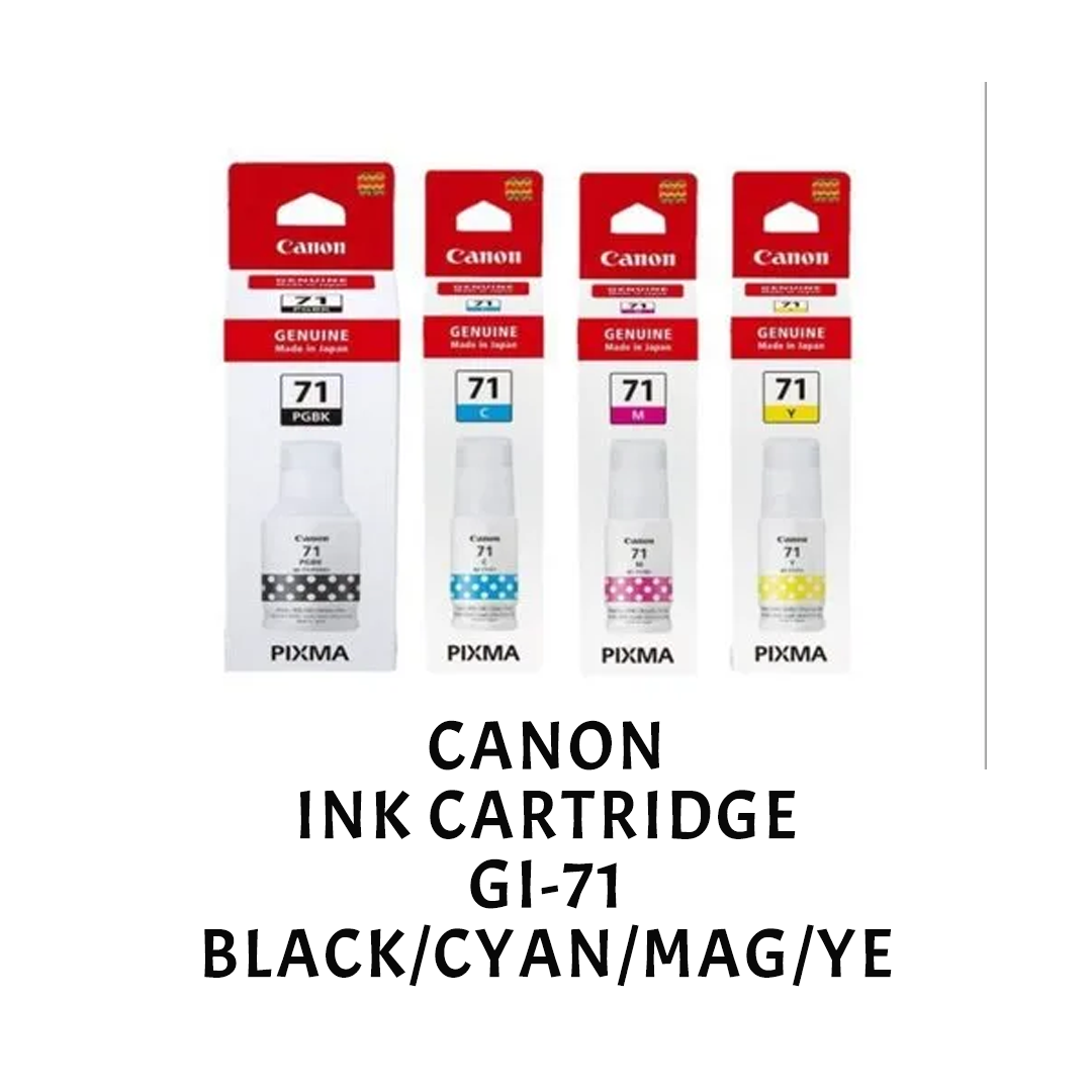 [ORIGINAL] Canon Ink Cartridge GI-71 Black Cyan Magenta Yellow