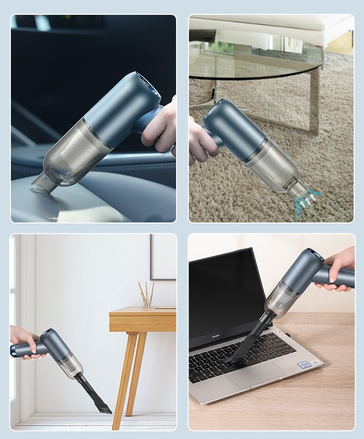 LEMOISTAR Portable Handheld Vacuum Cleaner, Mini Car Vacuum Cleaner Cordless 6000PA Suction, Rechargeable Battery Lightweight Hand Vacuum for Home and Car/Desk Office-Black