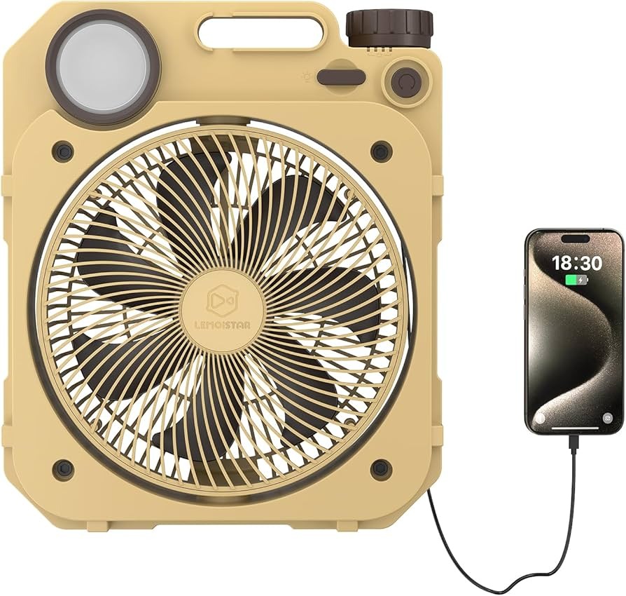LEMOISTAR LIMO-FT11 Camping Fan LED 8000mAh 8 Inch Rechargeable Portable Desk 90°oscillation Fan