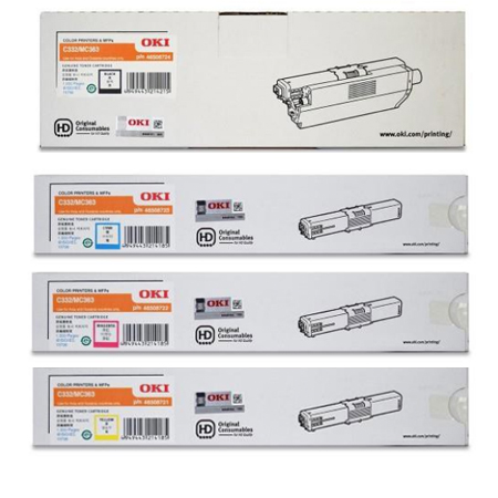 [ORIGINAL] OKI C332/MC363 Toner Cartridge 46508721 (Black) 46508722 (Cyan) 46508723 (Magenta) 46508724 (Yellow)