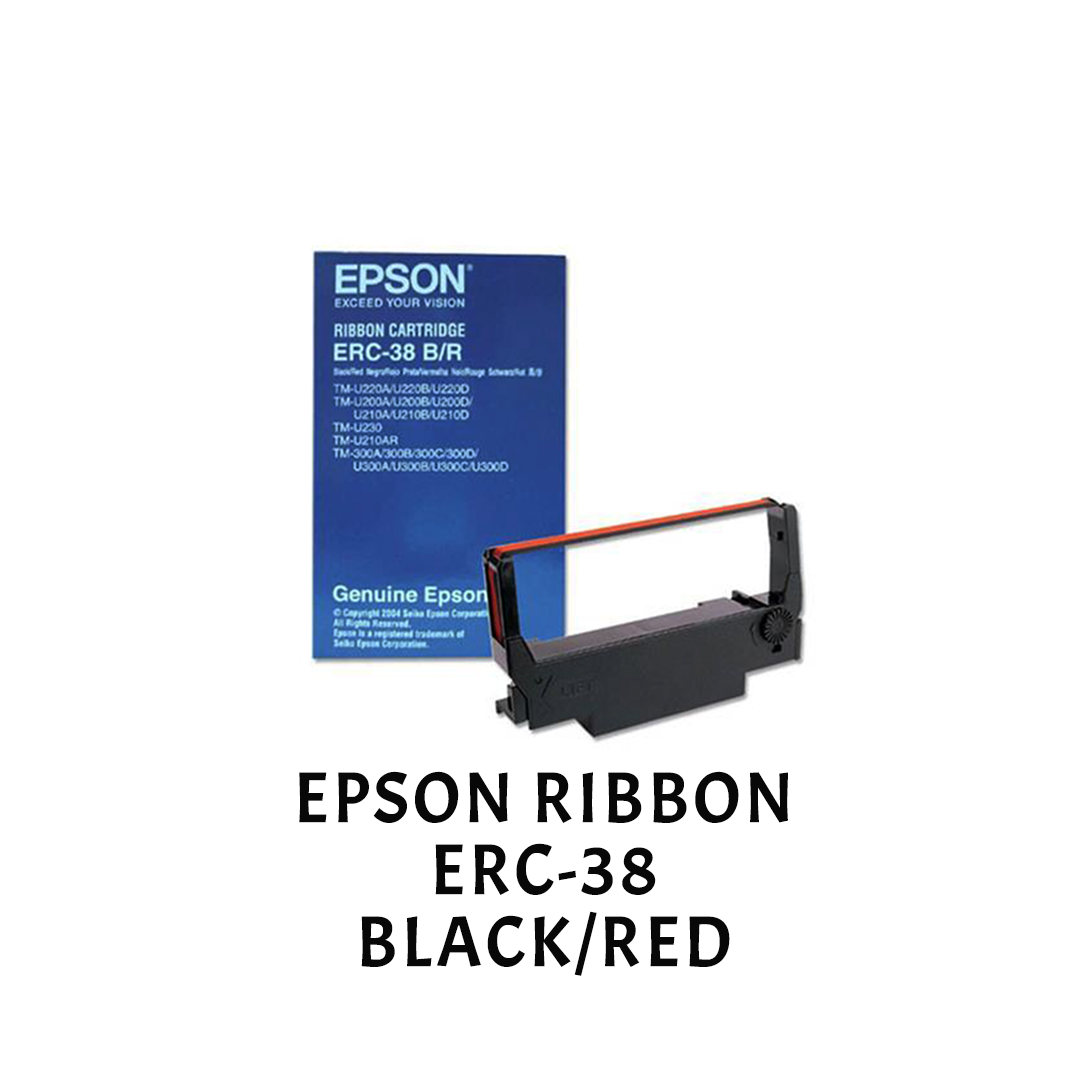 [ORIGINAL] EPSON Ribbon Cartridge ERC-38 Black on Red