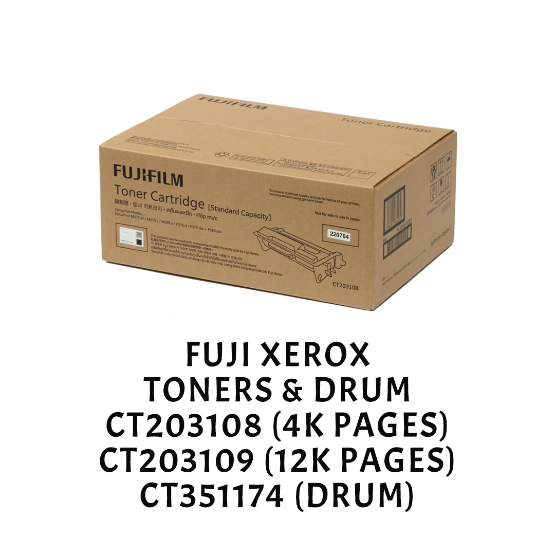 [ORIGINAL] Fujifilm Fuji Xerox Toner Cartridge CT203108 / CT203109 & Drum CT351174
