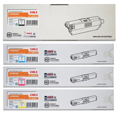 [ORIGINAL] OKI C332/MC363 Toner Cartridge Black Cyan Magenta Yellow 46508717 46508718 46508719 46508720
