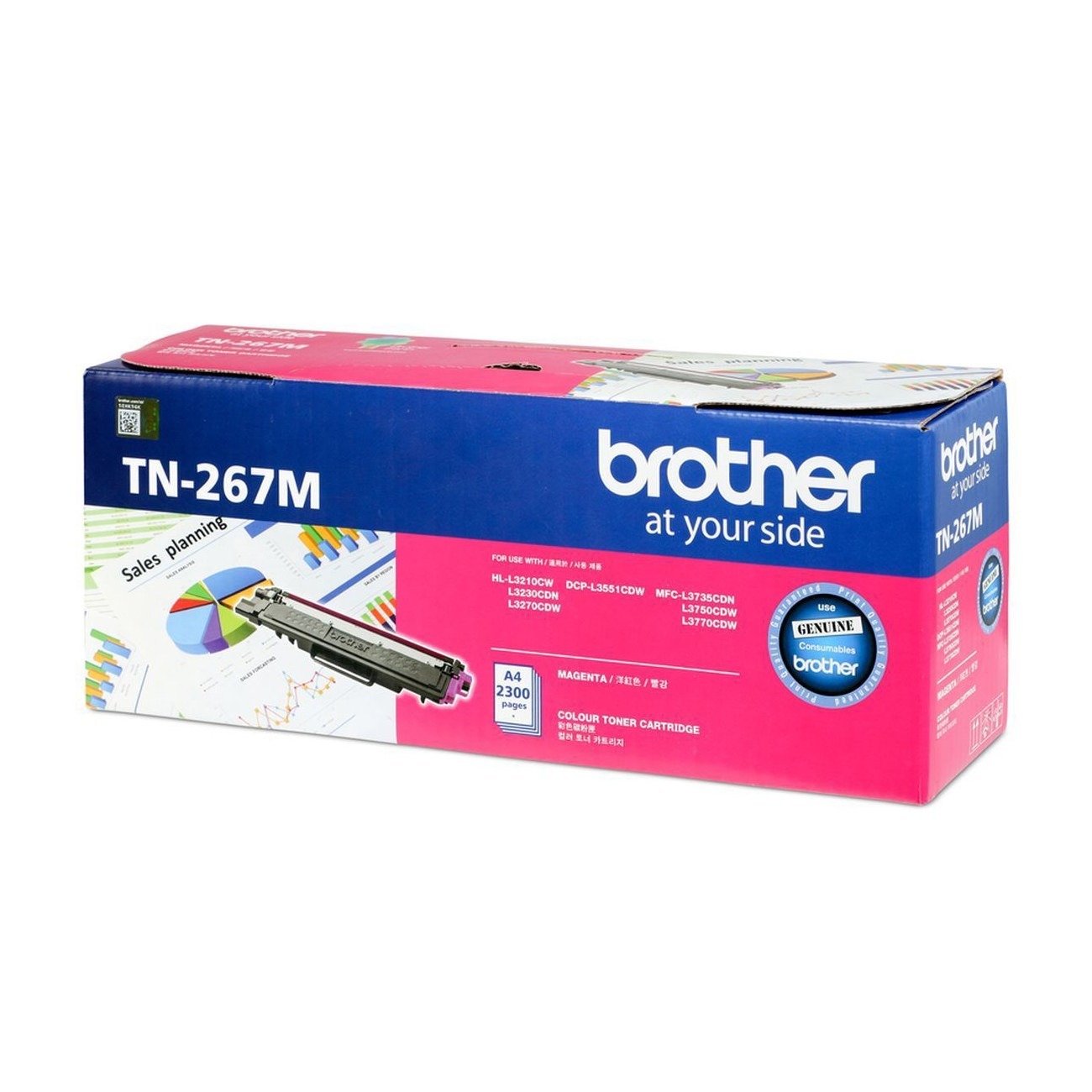 [Original] Brother Toner Cartridge TN-267 Black Cyan Magenta Yellow & Drum DR-263CL