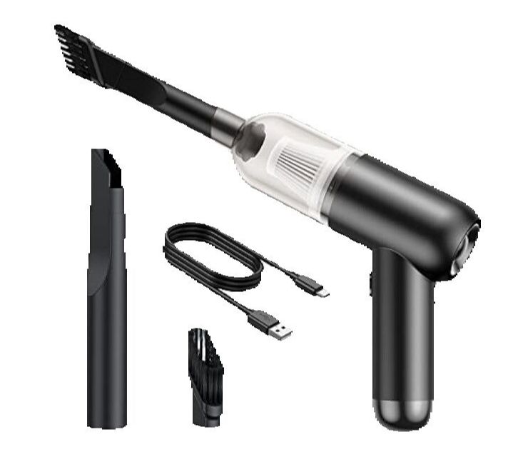 LEMOISTAR Portable Handheld Vacuum Cleaner, Mini Car Vacuum Cleaner Cordless 6000PA Suction, Rechargeable Battery Lightweight Hand Vacuum for Home and Car/Desk Office-Black