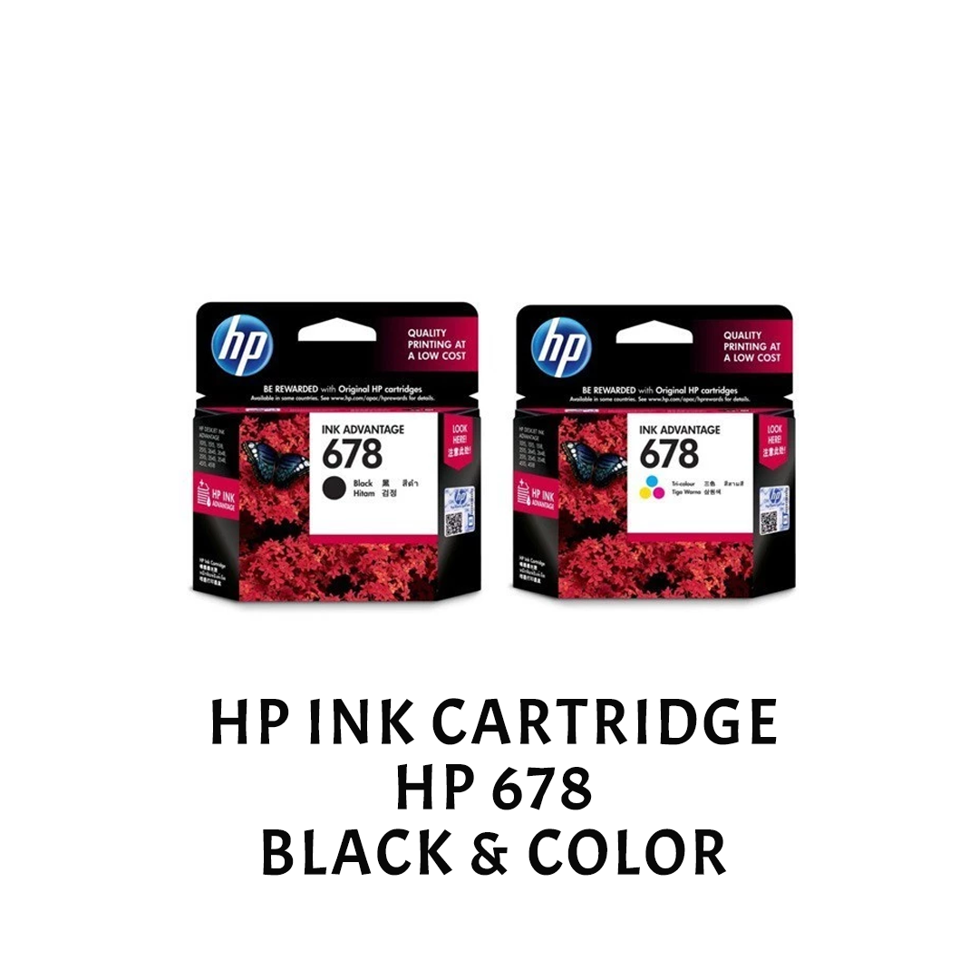 [ORIGINAL] HP Ink Cartridge HP 678 Black / Tri Color CZ107AA CZ108AA