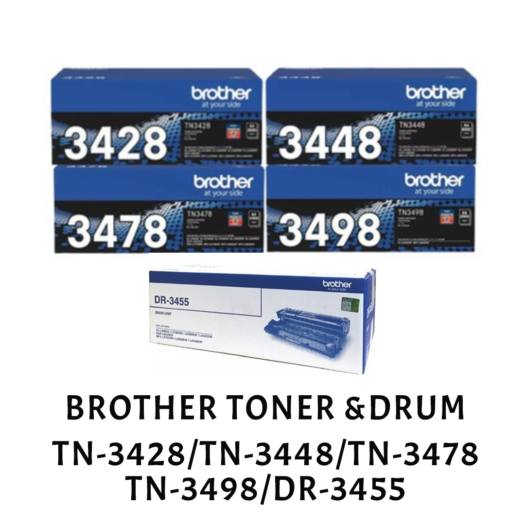 [ORIGINAL] Brother Toner Cartridge TN-3428 / TN-3448 / TN-3478 / TN-3498 & Drum DR-3455