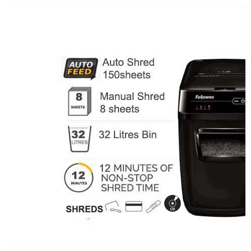 Fellowes AutoMax™ 150C Cross Cut Shredder