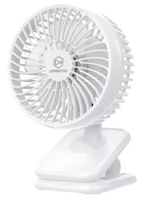 LEMOISTAR Grip 5 Blade 4000 10000mah Electric Auto Rotation Cooling Oem Table Outdoor Mini Fan Usb Rechargeable Baby Stroller Clip on Fan