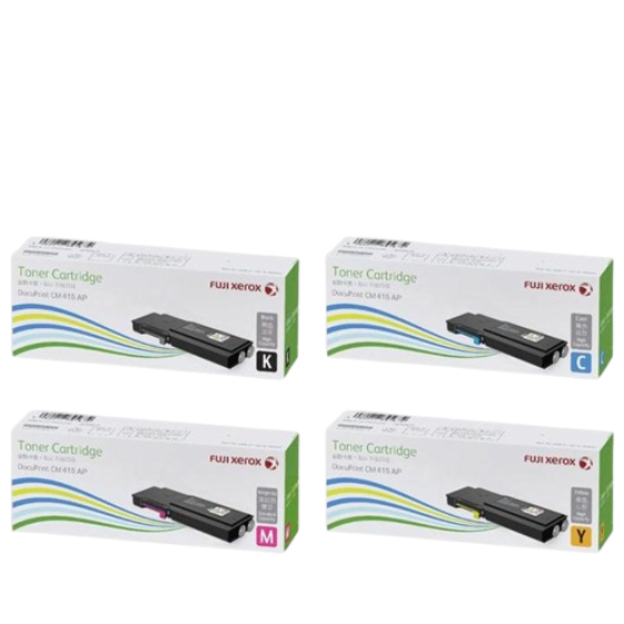 [ORIGINAL] Fujifilm Fuji Xerox Standard Capacity Toner for Docuprint CM 415 AP Black Cyan Magenta Yellow CT202348 CT202349 CT202350 CT202351