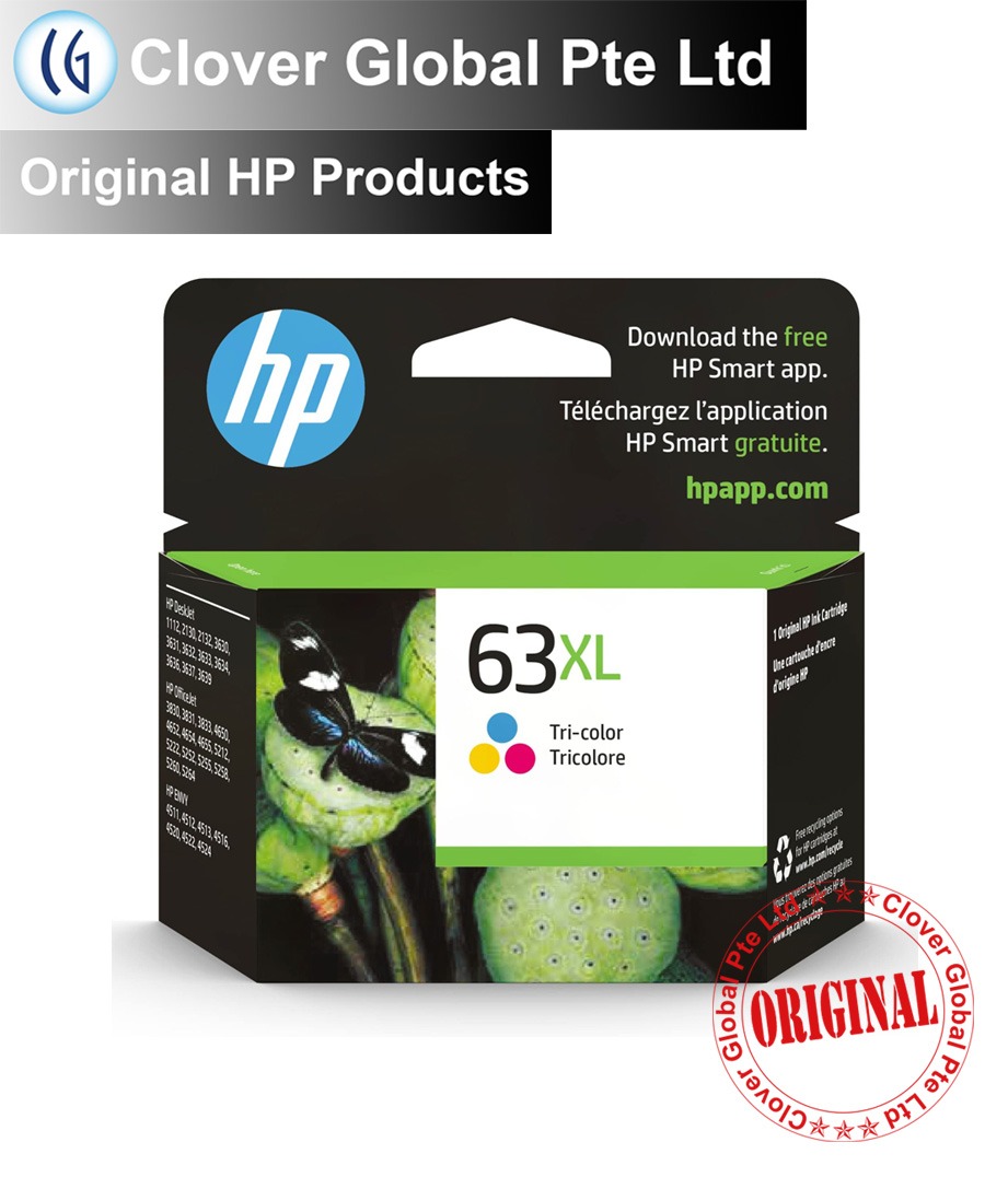 [Original] HP 63/63XL Black & Tri-color Ink Cartridge F6U61AA F6U62AA F6U63AA F6U64AA