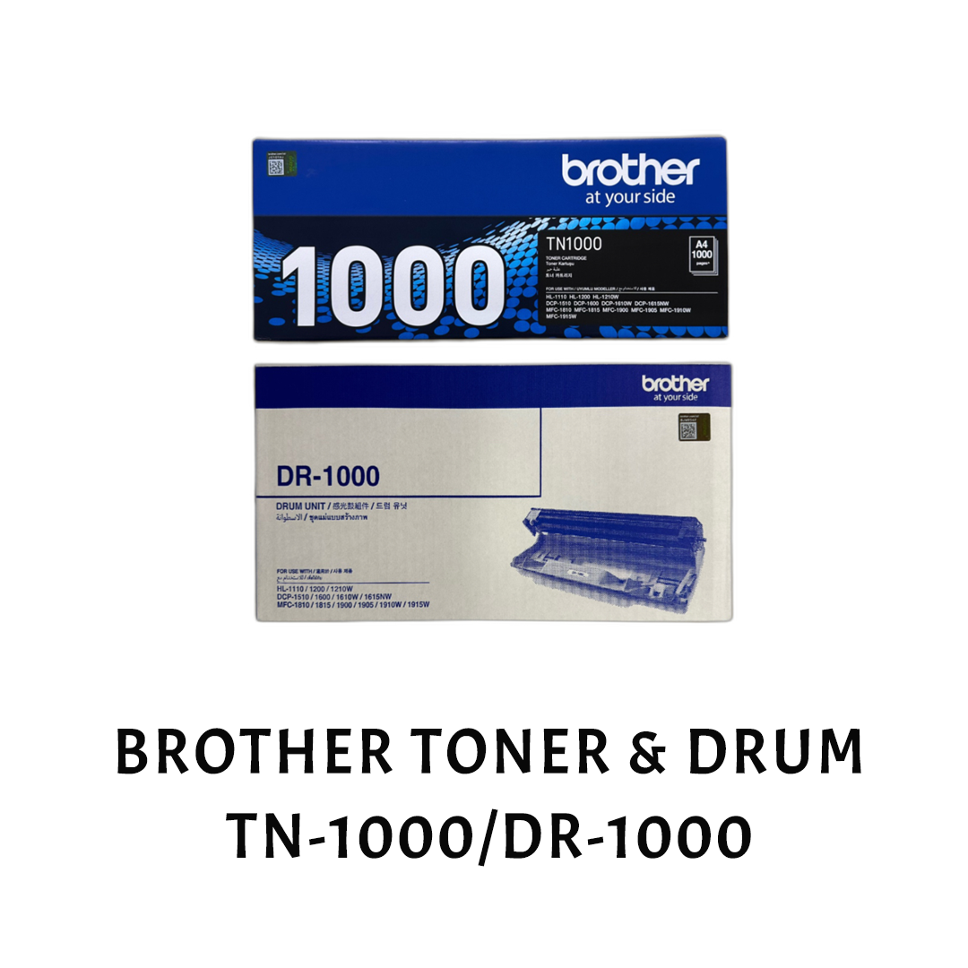 [ORIGINAL] Brother Toner Cartridge TN-1000 & Drum DR-1000