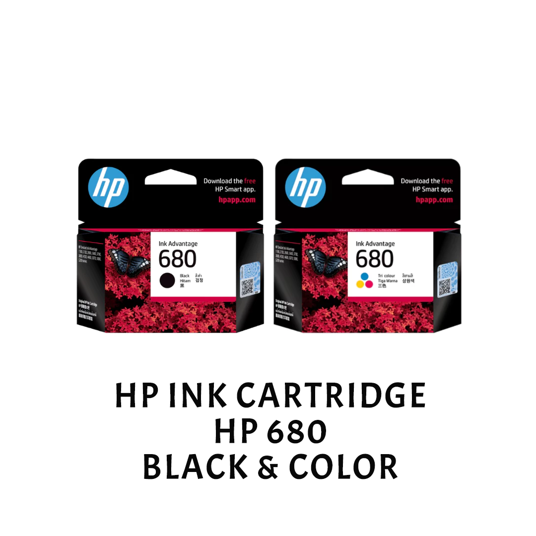 [ORIGINAL] HP Ink Cartridge HP 680 Black / Tri-Color F6V27AA F6V26AA
