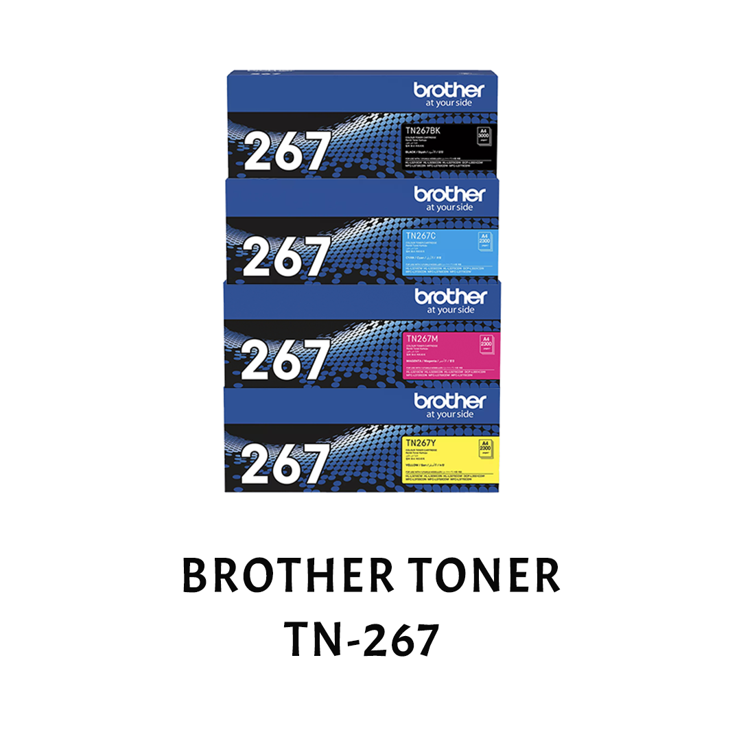 [Original] Brother Toner Cartridge TN-267 Black Cyan Magenta Yellow & Drum DR-263CL