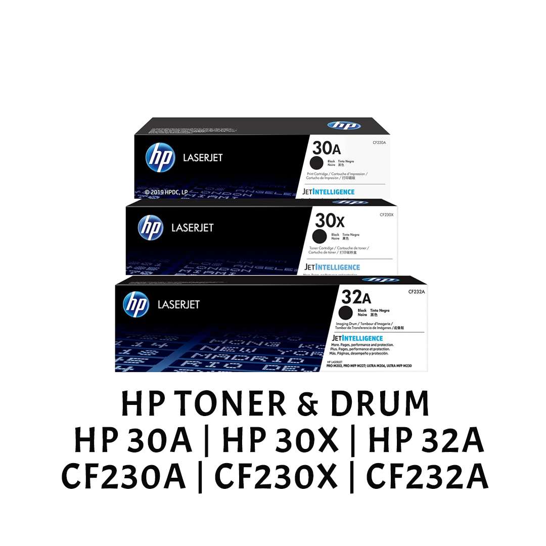 [ORIGINAL] HP Toner Cartridge 30A / 30X Black CF230A CF230X & Drum 32A Black CF232A