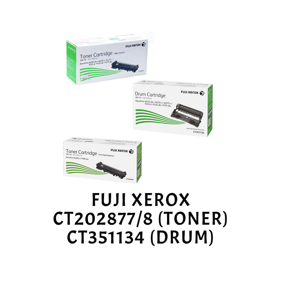 [ORIGINAL] Fujifilm Fuji Xerox Toner Cartridge CT202877 / CT202878 & Drum CT351134